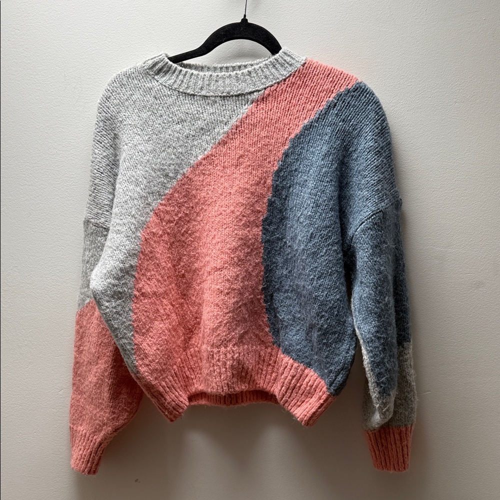 Topshop Multicolor Crew Neck Sweater